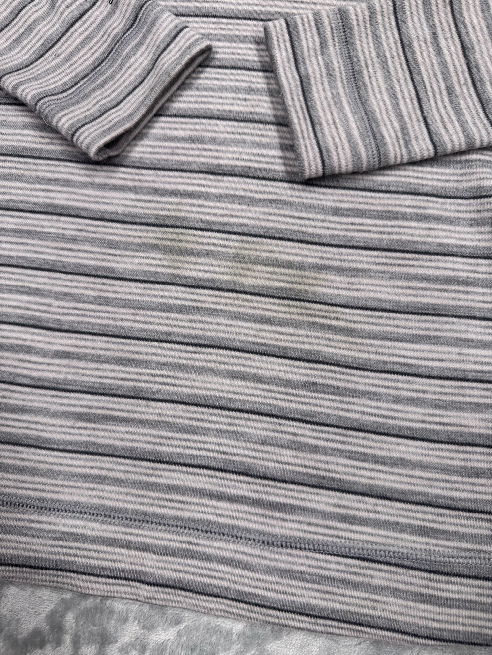 Smartwool Gray Striped Quarter Zip Sweater with Yellow Trim - Picture 8 of 8